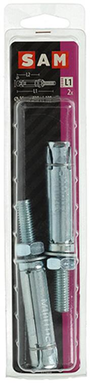 Mack 1019943 - boulon à coin avec goujon fileté. galvanisé2 pcs m10 x 100mm | 5 pièces