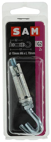 Mack 1019954 - coin boulon vis crochet galvanisé 2 pcs m6x70 10x40 | 5 pièces - afbeelding 1