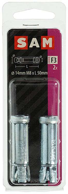 Mack 1019956 - manchon de boulon à coin galvanisé 2 pièces m8 x 50 mm | 10 pièces