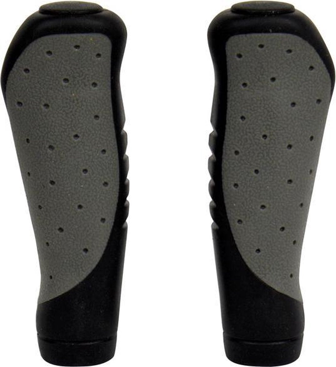 Poignées de vélo Dresco ergo grip env. 10 cm de caoutchouc noir gris par set