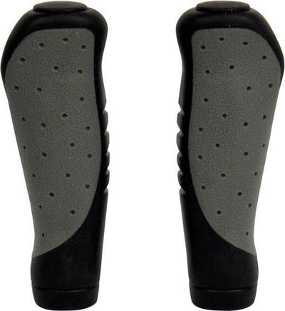 Poignées de vélo Dresco ergo grip env. 10 cm de caoutchouc noir gris par set