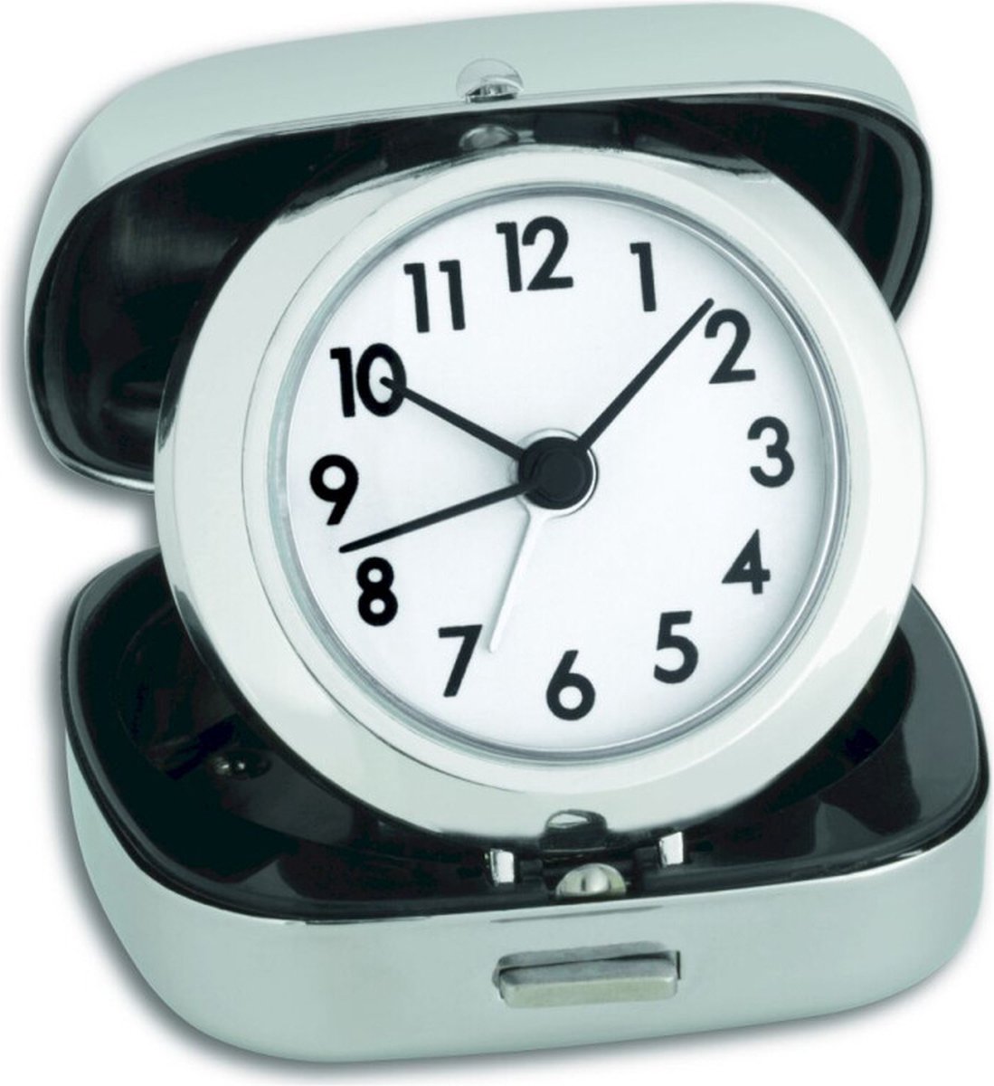 Tfa dostmann 60.1012 - réveil - quartz - boîte en métal - chiffres - alarme - pop-up - couleur argent