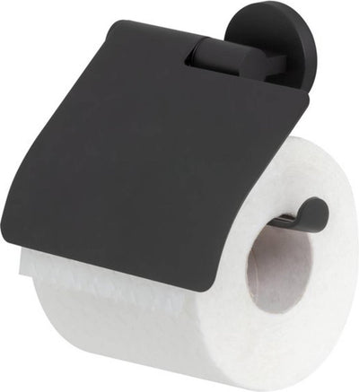 Tigre midi - porte-rouleau papier toilette avec abattant - porte-rouleau papier toilette - sans perçage - perçage ni collage - noir