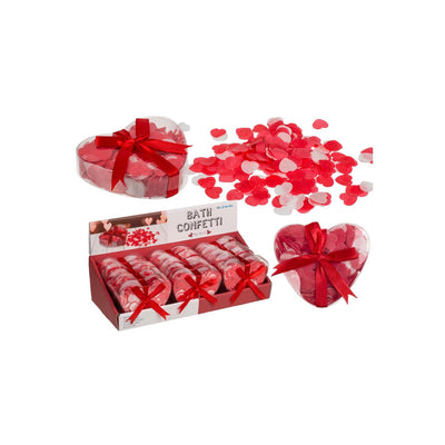 Confettis de bain coeurs bleus dans une boîte cadeau 20 grammes