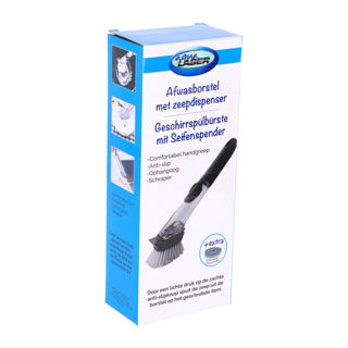 Brosse à lave-vaisselle avec distributeur et éponge