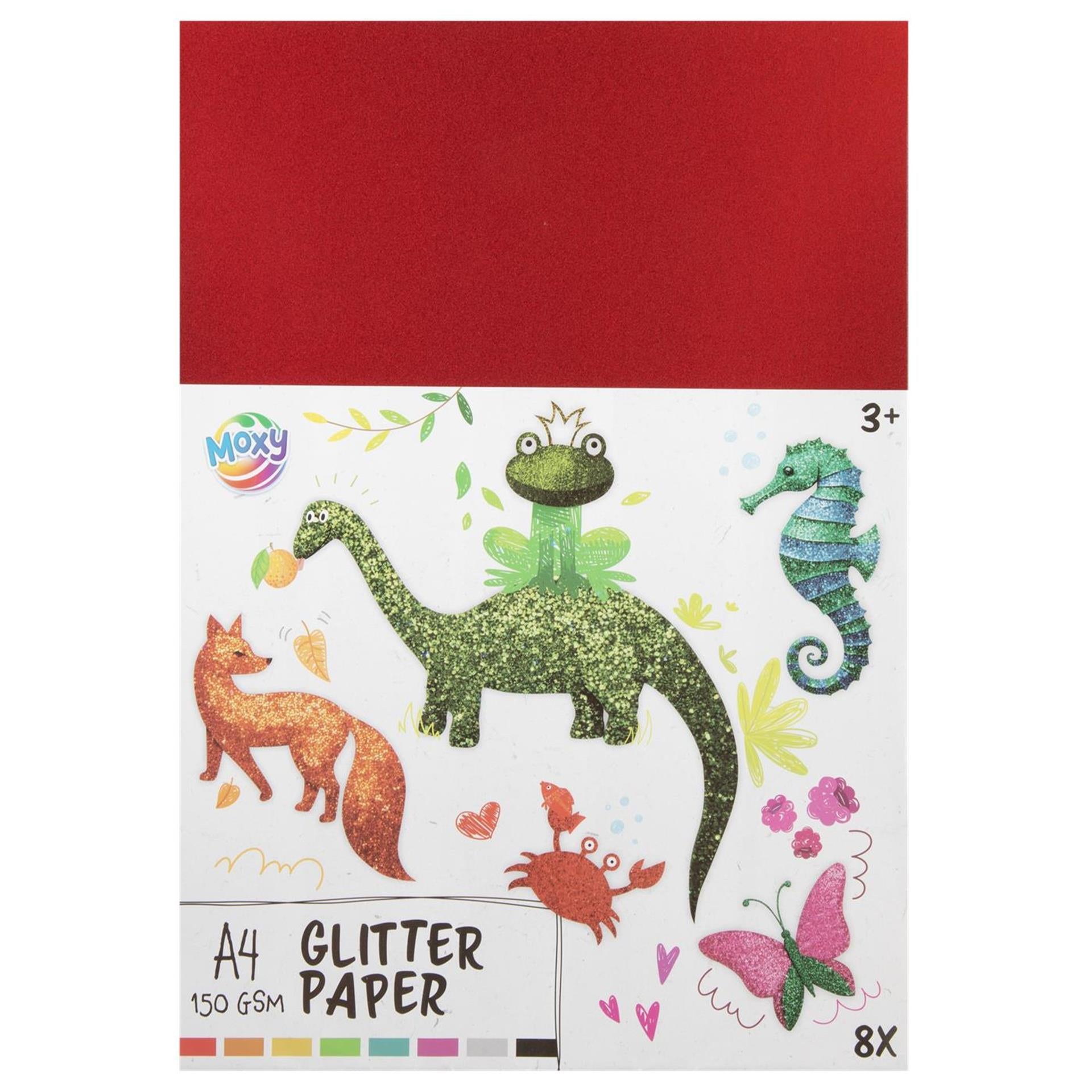 Creative Craft Group Glitter Paper A4, 8 feuilles et 8 couleurs