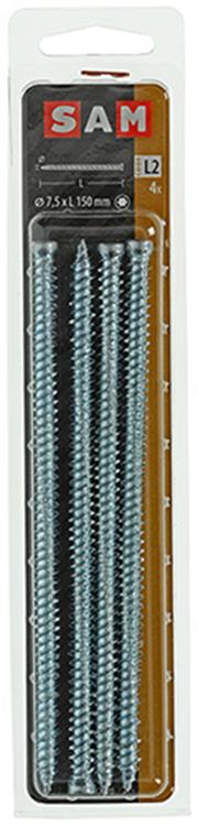 Mack 1019963 - vis pour fenêtre en béton culasse galvanisée 4pcs 7,5 x152 mm | 5 pièces - afbeelding 2