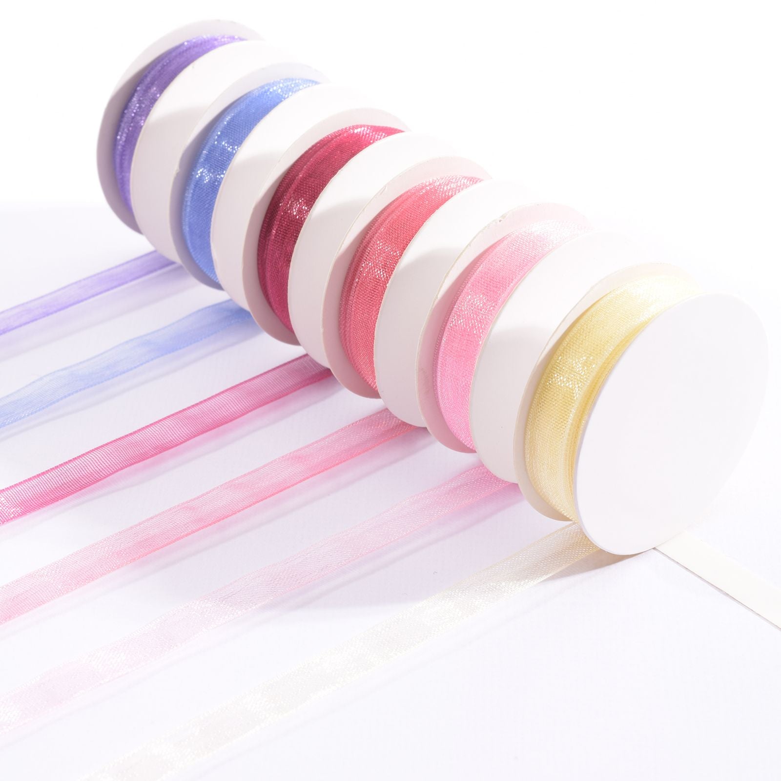 Vaessen creative • ruban organza 6 couleurs 6mmx2m rose bébé