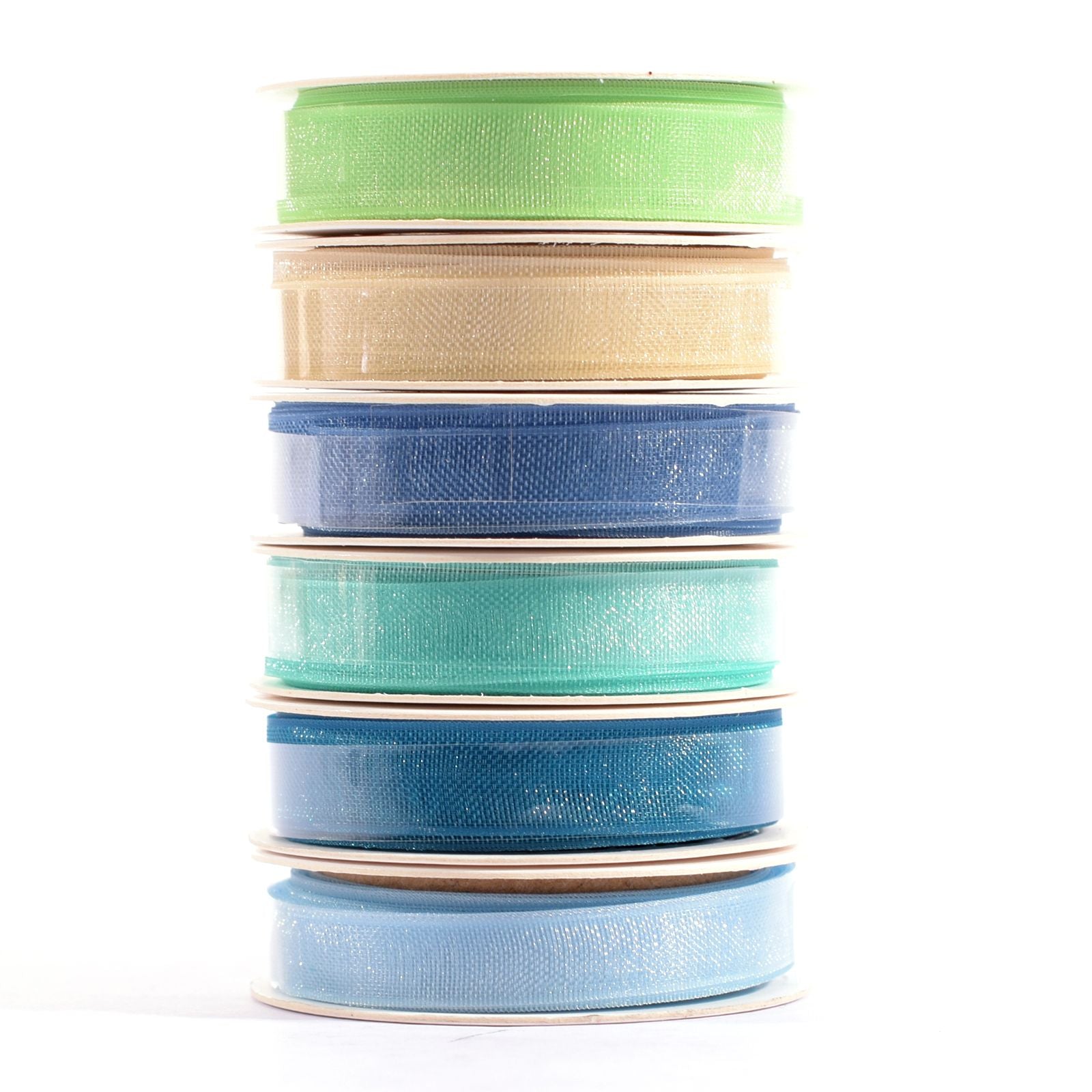Vaessen creative • ruban organza 6 couleurs 6mmx2m bleu bébé