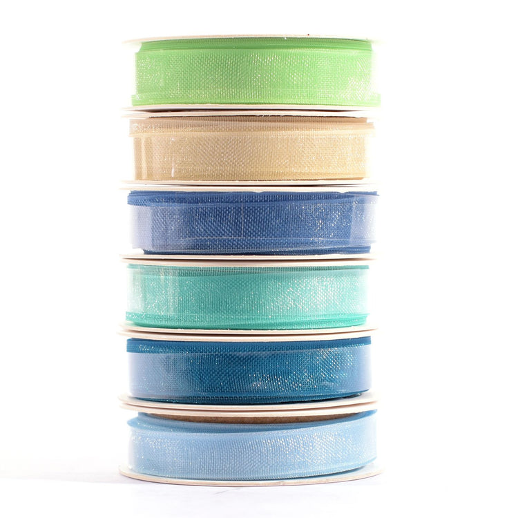 Vaessen creative • ruban organza 6 couleurs 6mmx2m bleu bébé