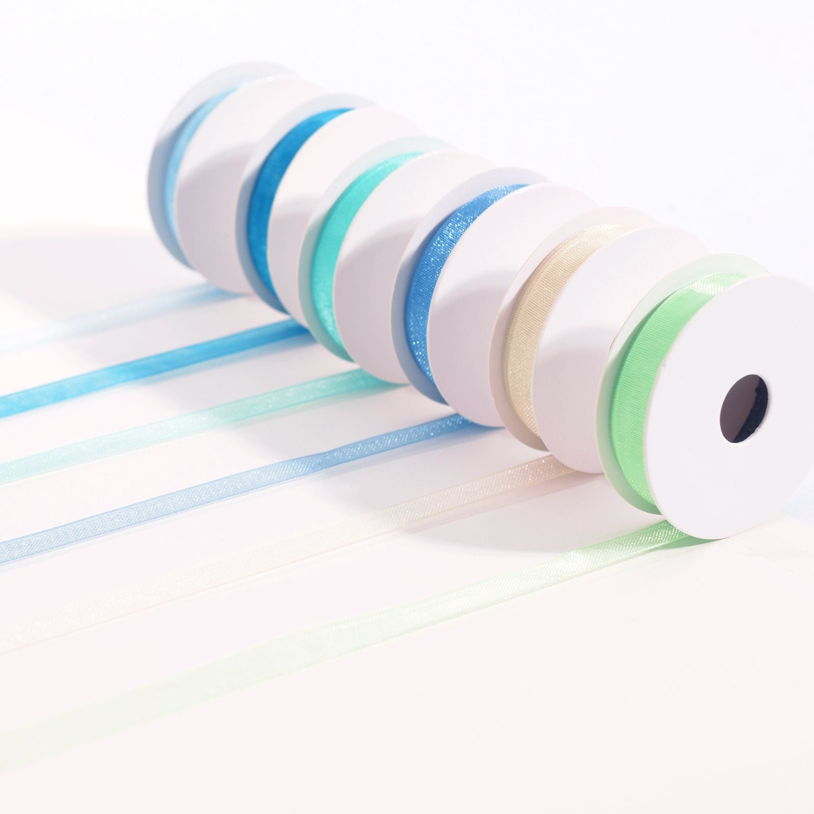 Vaessen creative • ruban organza 6 couleurs 6mmx2m bleu bébé
