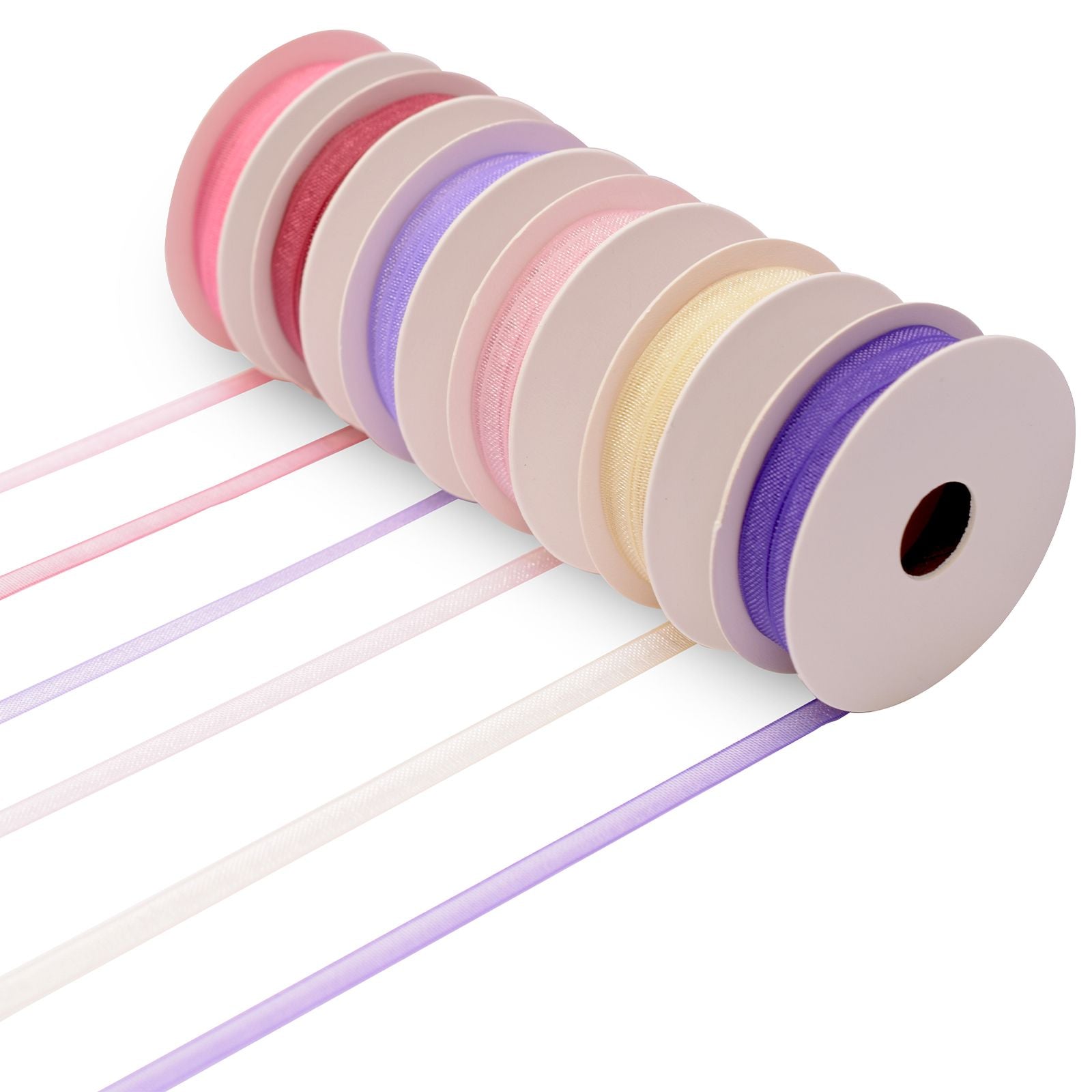 Vaessen creative • ruban organza 6 couleurs 3mmx2m rose bébé