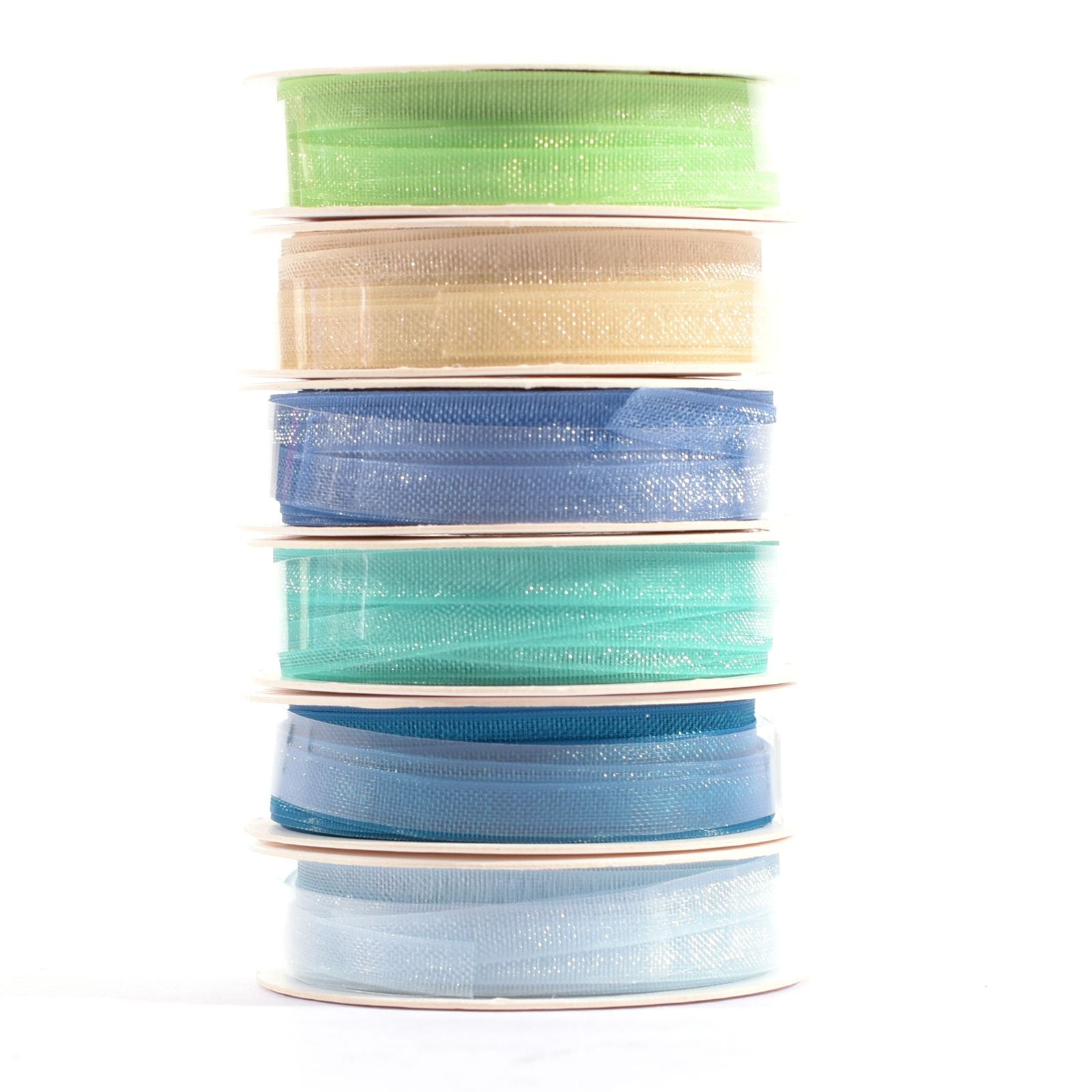 Vaessen creative • ruban organza 6 couleurs 3mmx2m bleu bébé