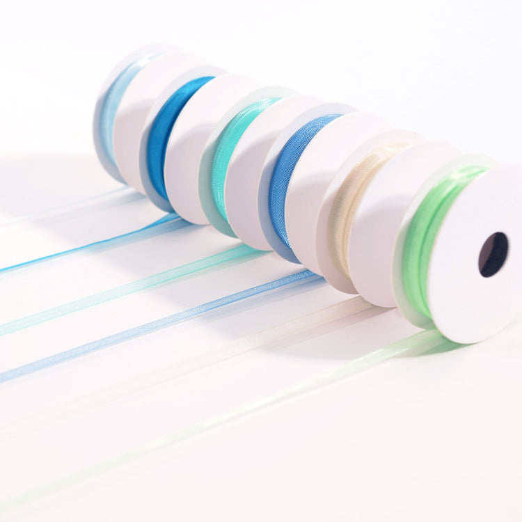 Vaessen creative • ruban organza 6 couleurs 3mmx2m bleu bébé