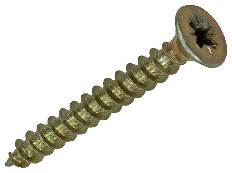 Mack 1017961 - vis pour panneaux d'aggloméré avec tête galvanisée jaune 100pcs 3,0 x 25 mm | 5 pièces