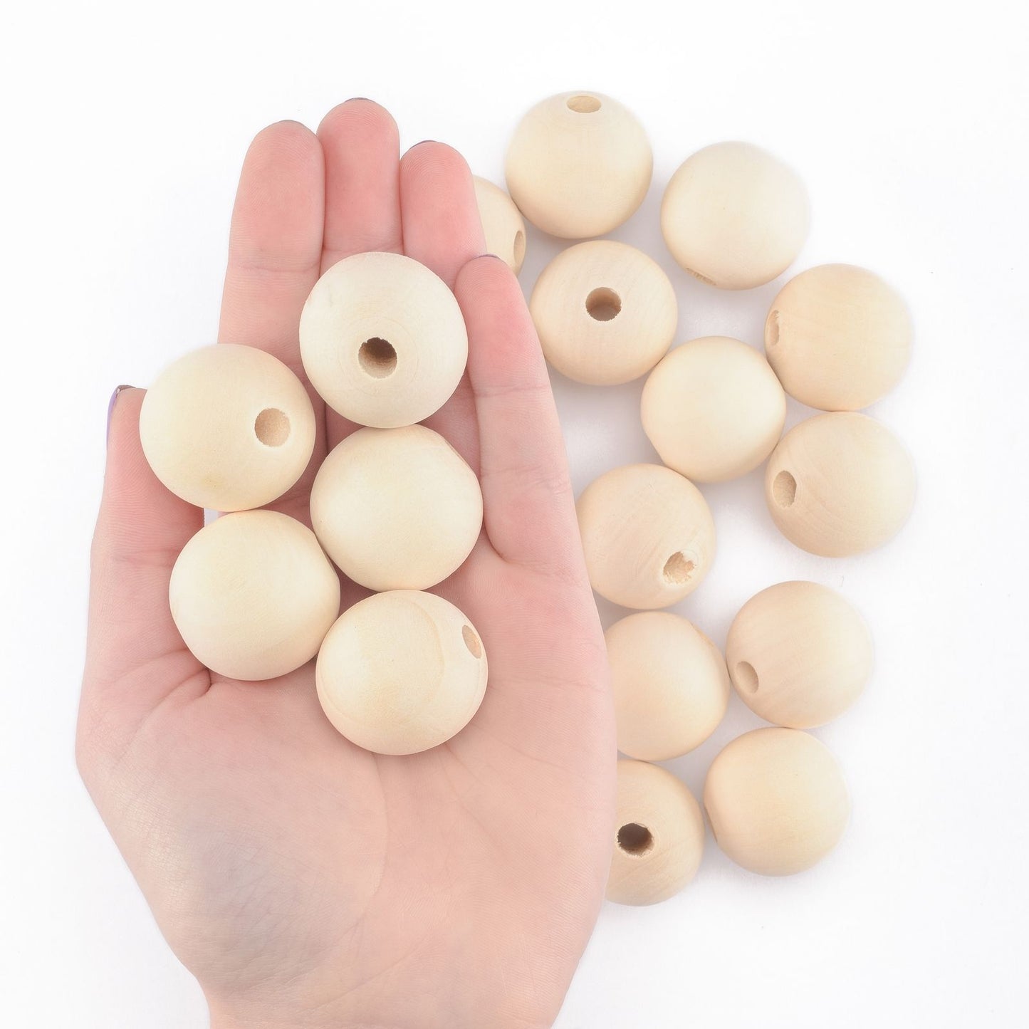 Vaessen creative • perles en bois 30mm 20 pièces