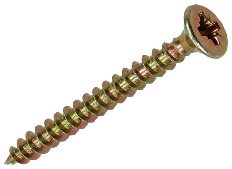 Mack 1017966 - vis pour panneaux d'aggloméré avec tête plaquée jaune. 65 pièces 3,5 x 35 mm | 5 pièces