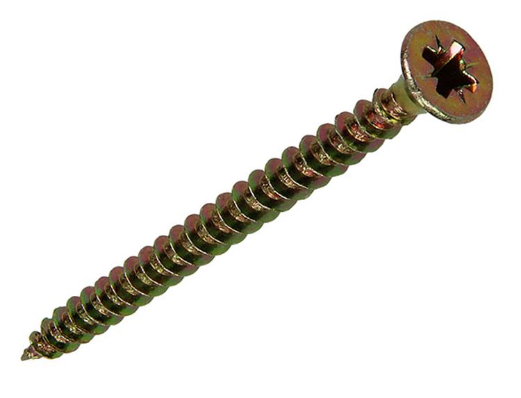Mack 1017975 - vis pour panneaux d'aggloméré avec tête plaquée jaune. 35 pièces 4,0 x 50 mm | 5 pièces