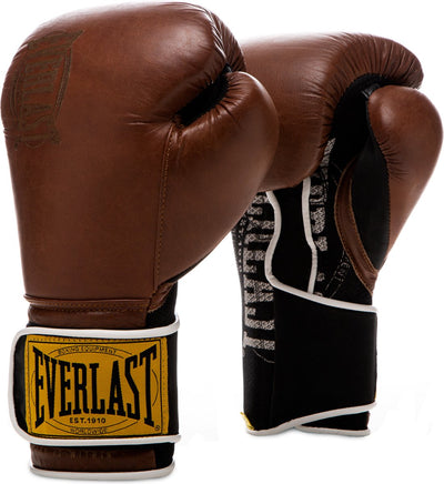 Gants de boxe d'entraînement classiques Everlast 1910 - marron vintage - 16 oz