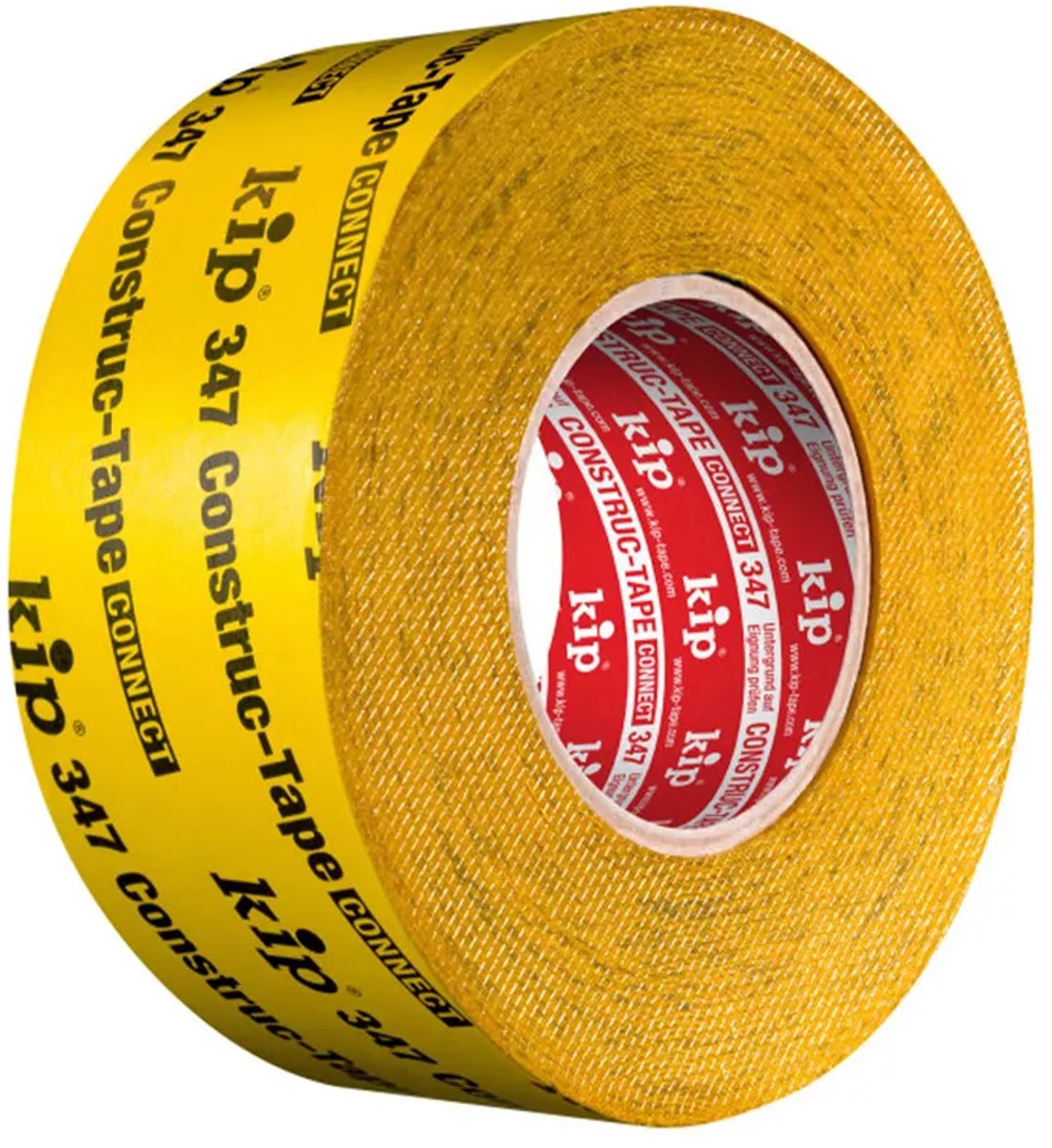Ruban de construction Kip 347 - force d'adhérence élevée - résistant aux UV - collage étanche à l'air - jaune - 60 mm