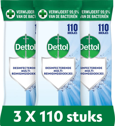 Dettol lingettes nettoyantes 110 pcs - 3 pièces - pack économique