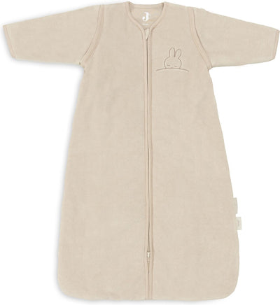 Jollein x Miffy sac de couchage hiver avec manche zippée 110cm sleepy miffy terry - nougat - sac de couchage d'hiver