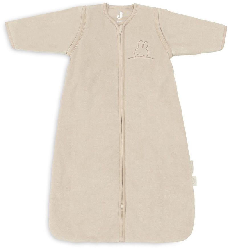 Jollein x Miffy sac de couchage hiver avec manche zippée 90cm sleepy miffy terry - nougat - sac de couchage d'hiver
