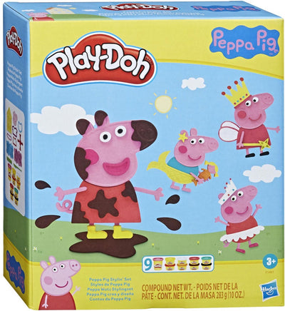 Play-doh peppa pig ensemble de jeu de coiffure - pâte à modeler - comprenant 9 pots