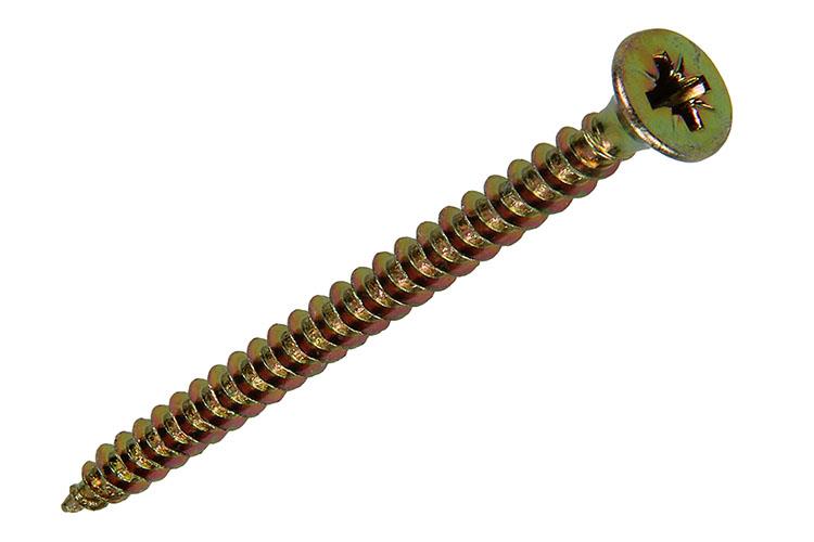 Mack 1017982 - vis pour panneaux d'aggloméré avec tête plaquée jaune. 25 pièces 4,5 x 60 mm | 5 pièces