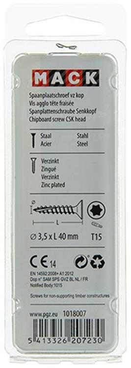 Mack 1018007 - spainplschr.vzkop-auto-assemblage plaqué jaune 55 pièces 3,5 x 40 mm | 5 pièces