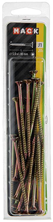 Mack 1018025 - Espagne plschr.vzkop-auto-assemblage plaqué jaune 20 pièces 5,0 x 80 mm | 5 pièces