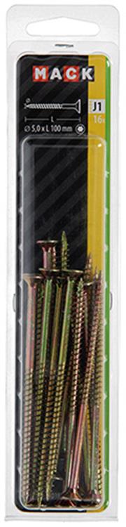 Mack 1018027 - spainplschr.vzkop-auto-assemblage plaqué jaune 16 pièces 5,0 x 100 mm | 5 pièces