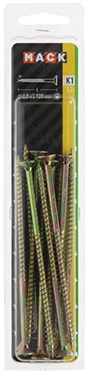 Mack 1018030 - Espagne plschr.vzkop-auto-assemblage plaqué jaune 12 pièces 6,0 x 120 mm | 5 pièces