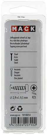 Mack 1018054 - vis autotaraudeuse culasse plaquée 110 pcs 2,9 x 9,5 mm | 10 pièces - afbeelding 2