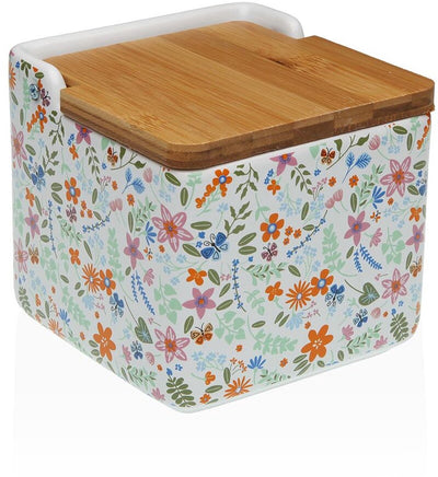 Salière Versa avec couvercle en céramique dolomite blommor 12,2 x 11,5 x 12,2 cm