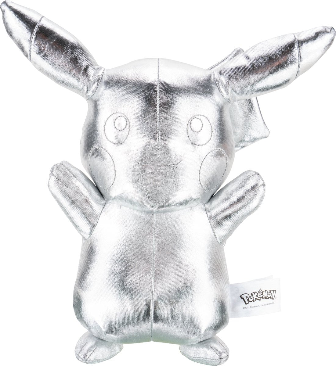 Jazwares peluche pokémon peluche 25e anniversaire version argent pikachu 30 cm couleur argent
