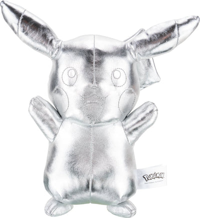 Jazwares peluche pokémon peluche 25e anniversaire version argent pikachu 30 cm couleur argent