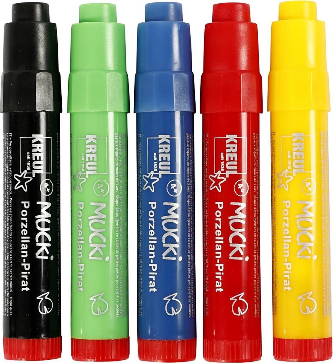 Pierres en porcelaine de verre Kreul, ligne dige 2-5 mm, différentes couleurs, 5 pièces 1 boîte