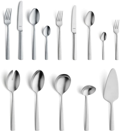 Amefa ventura - set de couverts - 60 pièces - 6 personnes - satin - mat - couleur argent