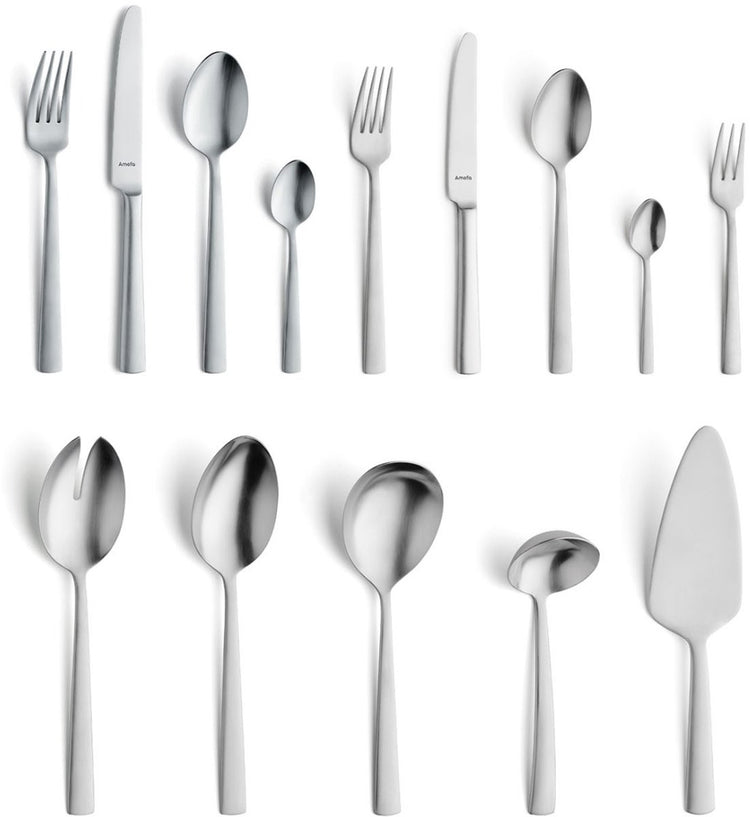 Amefa ventura - set de couverts - 60 pièces - 6 personnes - satin - mat - couleur argent