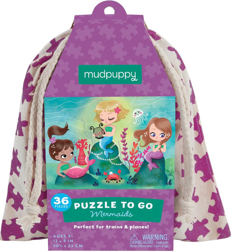 Puzzle Mudpuppy à emporter - sirènes - 30,5x23cm - 36 pièces - 3 ans