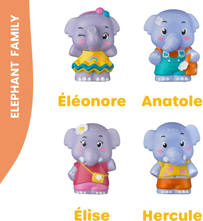 Klorofil ensemble de jeu famille ''éléphant'' | set de figurines de jeu - figurines familiales - jouets pour enfants - Hercule, Elise, Eleonore et Anatole - à partir de 18 mois - 4 pièces