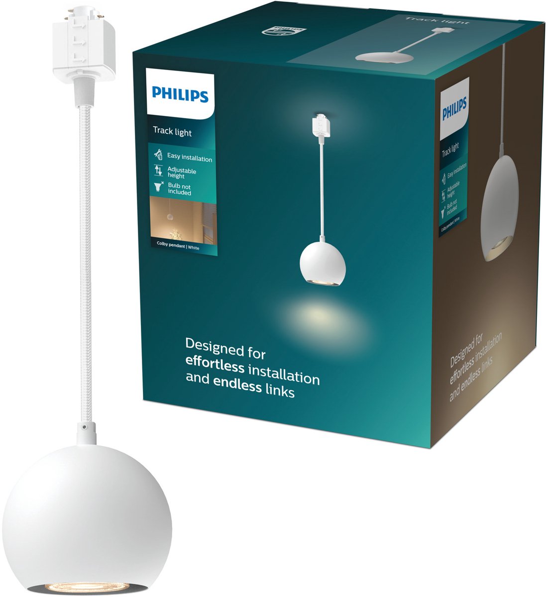 Philips led philips easylink colby - lampe suspendue - raccord gu10 - puissance maximale : 7w - blanc - éclairage sur rail