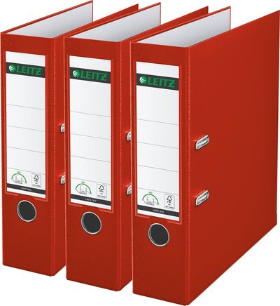 Classeur Leitz 180° pp A4 - largeur de dos 80 mm - pack économique (3 pièces) - rouge