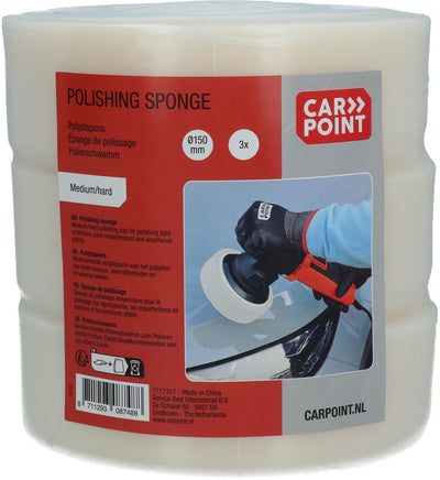 Éponge de polissage Carpoint, moyenne, blanche, 3 pièces