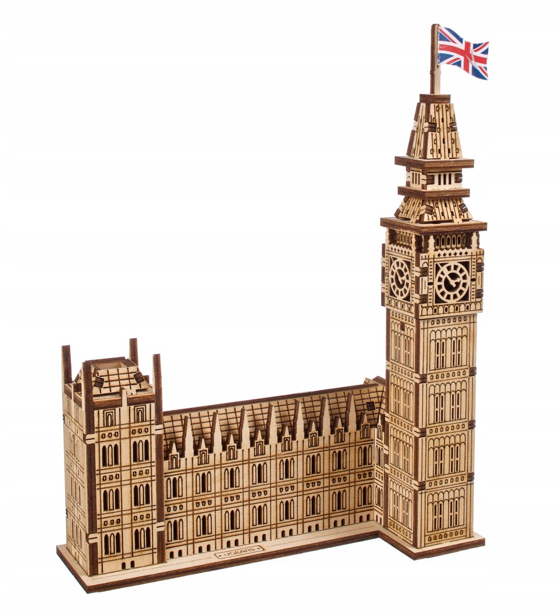 Kit de construction de modèle 3D en bois Ugears Big Ben - Architecture emblématique - 63 pièces