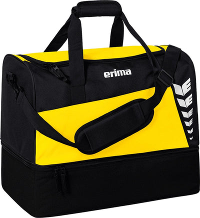Sac de sport Erima six ailes (petit) avec compartiment inférieur - jaune noir | taille: s