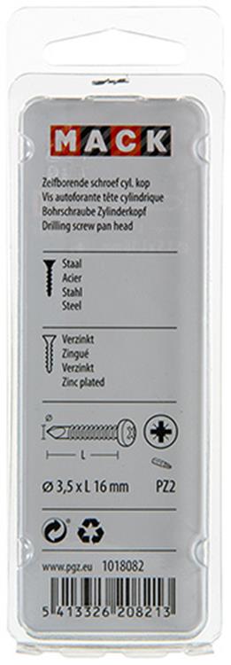 Mack 1018082 - vis autoperceuse culasse plaquée 105 pcs 3,5 x 16 mm | 5 pièces