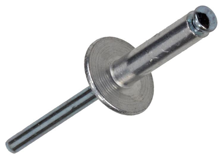 Mack 1020320 - 40 agrafes aveugles aluminium tête large 4,8x20mm | 3 pièces