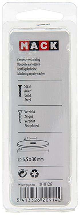 Mack 1018126 - rondelle de carrosserie galvanisée40 pcs 6,5 x 30 mm | 5 pièces